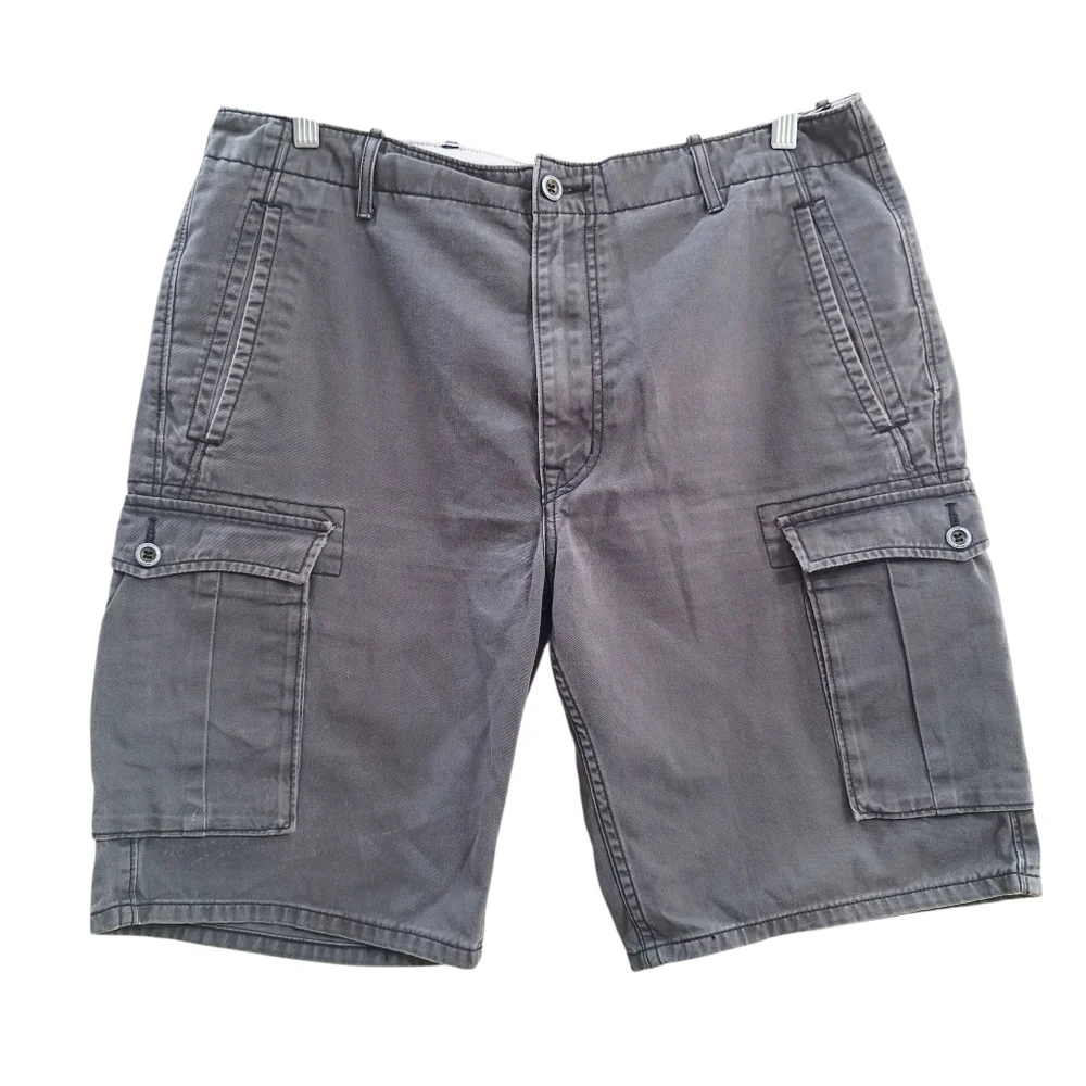 Levis Men Grey Cargo Shorts Sz 34